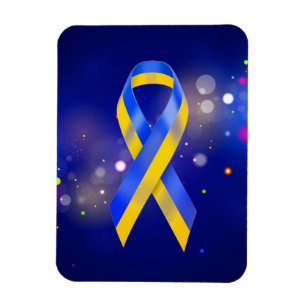Ukraine support blue yellow awareness ribbon magnet