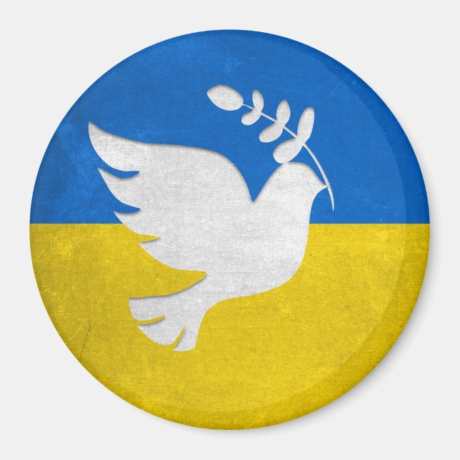 Ukraine Support- Flag - Stand with Ukraine! Magnet (Front)