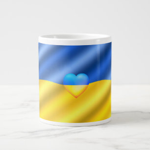 Ukraine - Support - Freedom Peace - Ukrainian Flag Large Coffee Mug