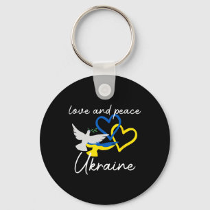Ukraine Support Hope Positivity Peaceful Dove Enth Keychain