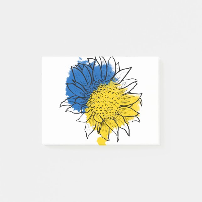 Ukraine Support Sunflower Post-it Notes (Front)