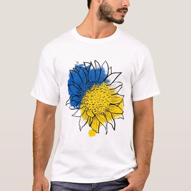 Ukraine Support Sunflower T-Shirt (Front)