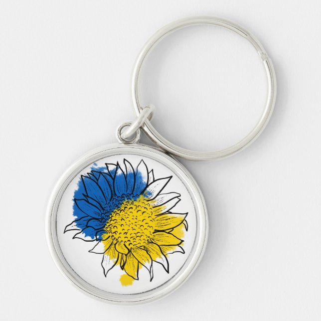 Ukraine Support Sunflower Tote Bag Keychain (Front)