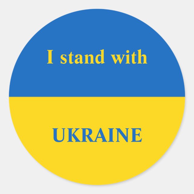 Ukraine support yellow blue flag  classic round sticker (Front)
