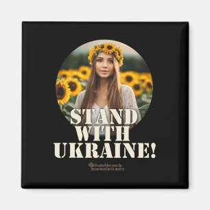 Ukraine Supporter Design Girl Field Sunflowers Ukr Magnet