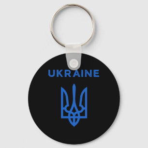 Ukraine Supporter Trident Ukrainian Tryzub Flag Co Keychain