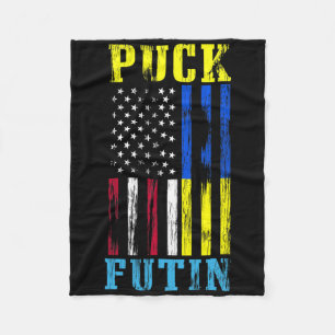 Ukraine Supports End War Promote Peace Ukrainian  Fleece Blanket