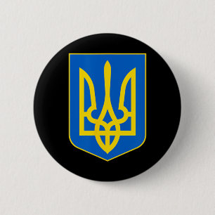 Ukraine Symbol Tryzub Patriotic Slava Ukraini 2 Inch Round Button