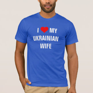 Ukraine : T-shirt "J'aime ma femme ukrainienne"