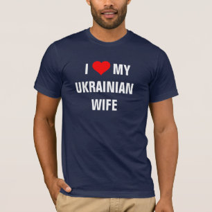 Ukraine : T-shirt "J'aime ma femme ukrainienne"