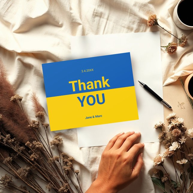 Ukraine Thank You Cards Modern Typo Postcards (Creator Uploaded)