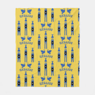 Ukraine Tractors And Tanks  Large  Cushion Fleece Blanket