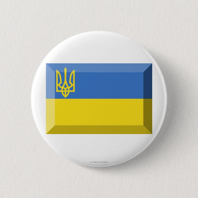 Ukraine Traditional Flag Jewel 2 Inch Round Button (Front)