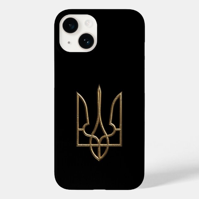 Ukraine Trident Gerfalcon Crest golden dented Case-Mate iPhone Case (Back)