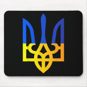 Ukraine Trident National Symbol Ukrainian Flag Blu Mouse Pad