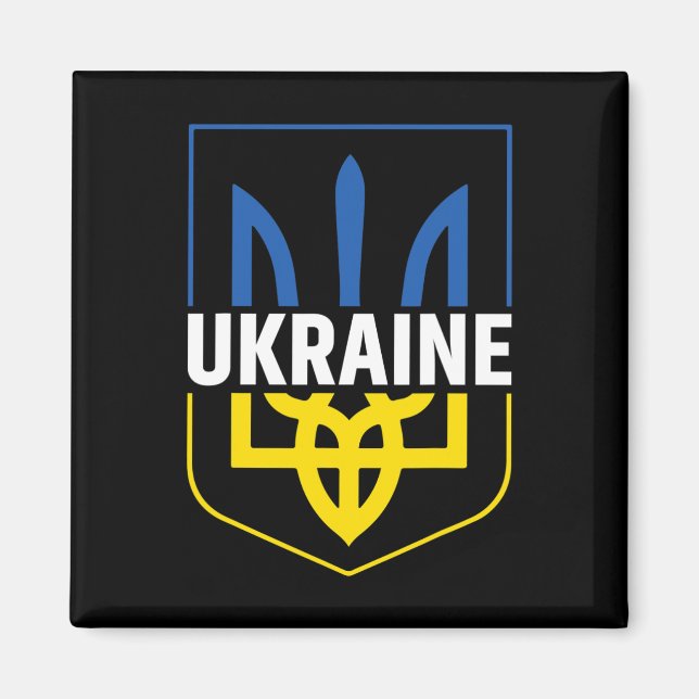 Ukraine Trident Pride Coat Of Arms Ukrainian Tryzu Magnet (Front)