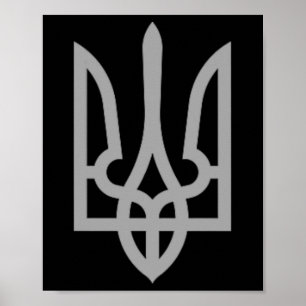 Ukraine Trident Tryzub Symbol Crest Ukrainian Brea Poster
