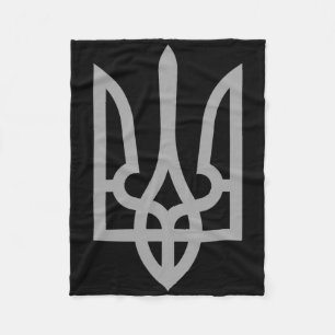 Ukraine Trident Tryzub Symbol Crest Ukrainian Logo Fleece Blanket