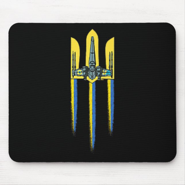 Ukraine Trident Tryzub Symbol Crest Ukrainian Logo Mouse Pad (Front)
