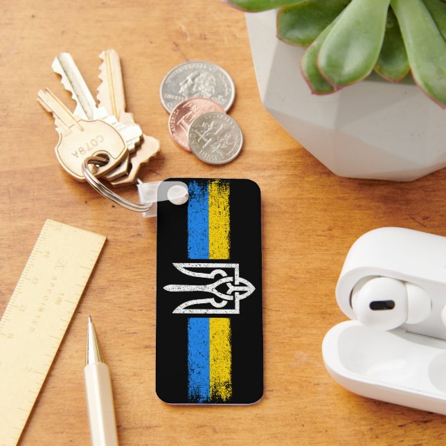 Ukraine Trident - Ukraine Flag Symbol Keychain (Desk)