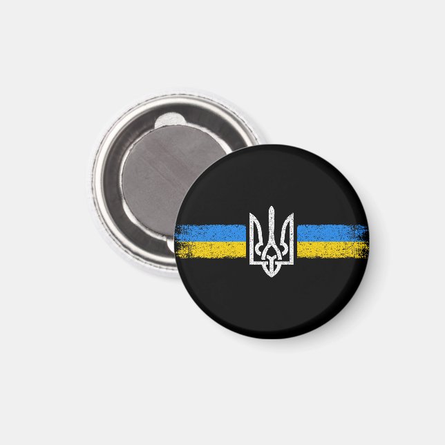 Ukraine Trident - Ukraine Flag Symbol Magnet (Front/Back)
