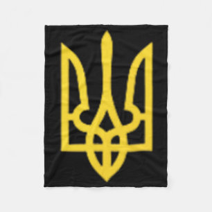 Ukraine Trident - Ukrainian Tryzub Symbol Fleece Blanket