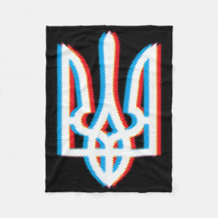 Ukraine Tryzub Shirt Trident Military Ukrain Fleece Blanket