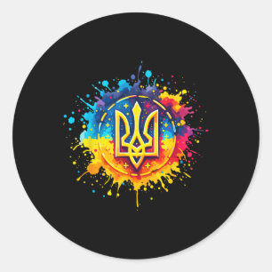 Ukraine Tryzub Ukrainian Trident  Classic Round Sticker