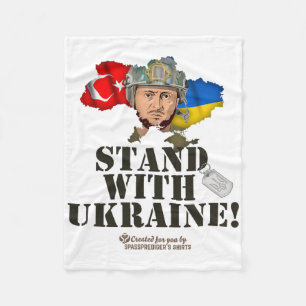 Ukraine Turkey Volodymyr Zelensky Stand With Ukrai Fleece Blanket
