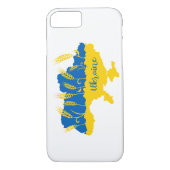 Ukraine typography and wheat ear on Ukrainian flag Case-Mate iPhone Case (Back)