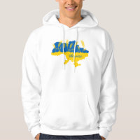 Ukraine typography and wheat ear on Ukrainian flag