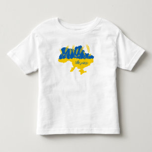 Ukraine typography and wheat ear on Ukrainian flag Toddler T-shirt