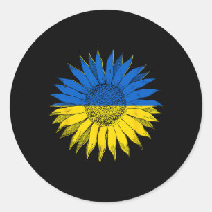 Ukraine Ukraine Tee Sunflowers Vintage Floral Retr Classic Round Sticker