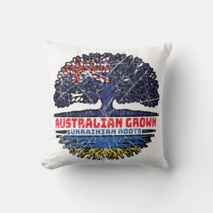 Ukraine Ukrainian Australian Australia Tree Roots Throw Pillow