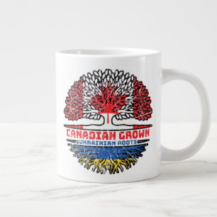 Ukraine Ukrainian Canadian Canada Tree Roots Flag Large Coffee Mug