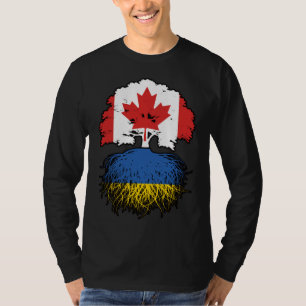 Ukraine Ukrainian Canadian Canada Tree Roots Flag T-Shirt