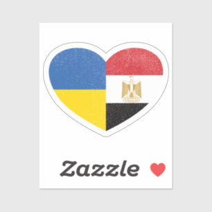 Ukraine Ukrainian Egypt Egyptian Heart Love Flag