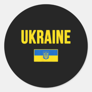 Ukraine Ukrainian Flag 3  Classic Round Sticker