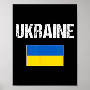 Ukraine Ukrainian Flag For Men Women Youth Kids Poster