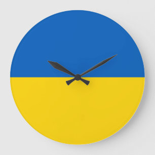 Ukraine (Ukrainian) Flag Large Clock