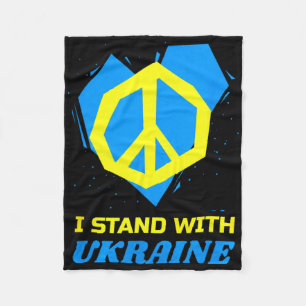 Ukraine Ukrainian Flag Peace I Stand With Ukraine  Fleece Blanket