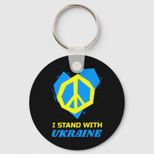 Ukraine Ukrainian Flag Peace I Stand With Ukraine Keychain