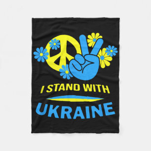 Ukraine Ukrainian Flag Peace In Ukraine I Stand Wi Fleece Blanket