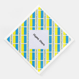Ukraine Ukrainian Flag Tiled Personalized  Napkin