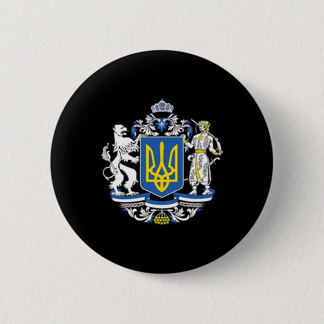 Ukraine Ukrainian Flag Traditional  2 Inch Round Button (Front)