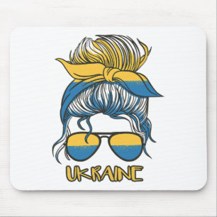 Ukraine Ukrainian Girl Flag Women's Mouse Pad