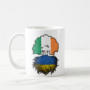 Ukraine Ukrainian Irish Ireland Tree Roots Flag Coffee Mug