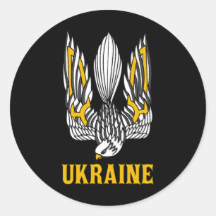 Ukraine Ukrainian Kiev Trysub Eastern Europe 1  Classic Round Sticker