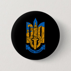 Ukraine Ukrainian Kiev Trysub Eastern Europe 2 Inch Round Button