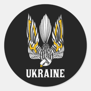 Ukraine Ukrainian Kiev Trysub Eastern Europe 3 Classic Round Sticker
